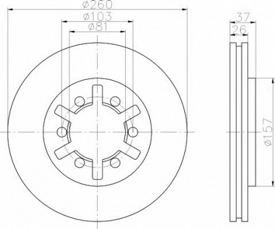 HELLA PAGID 8dd355104551 -  Тормозной диск